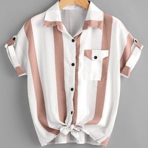 Romwe with and mauve striped shirt